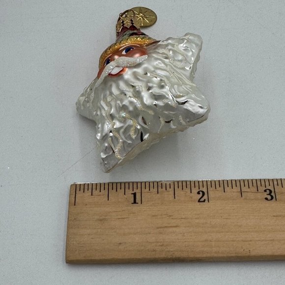 RED Christopher Radko Shine On Santa Star Glass Christmas Ornament Lil Gem Santa - Picture 7 of 9